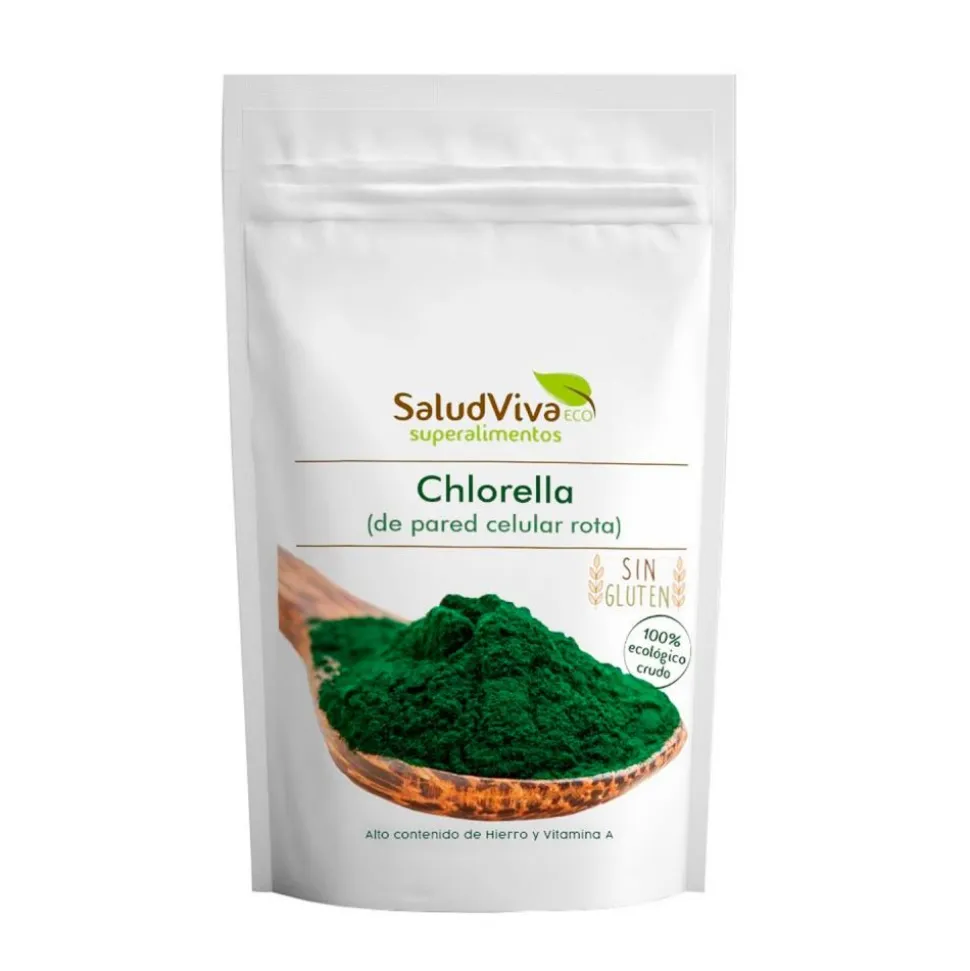 Alga chlorella en polvo ecológica, 60% proteína - Salud Viva