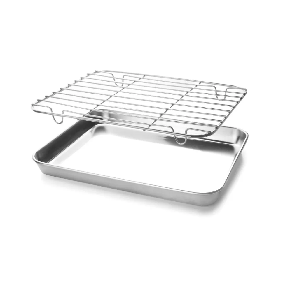 Bandeja con rejilla de acero inoxidable para horno, 40,5 cm - Lacor
