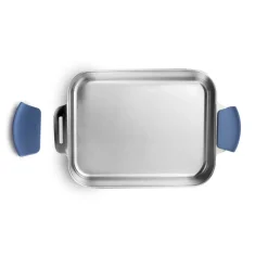 Bandeja de acero inoxidable para horno con asas extraíbles, 5ply element, - Ibili