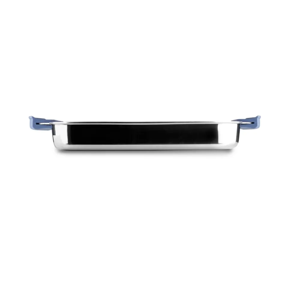 Bandeja de acero inoxidable para horno con asas extraíbles, 5ply element, - Ibili