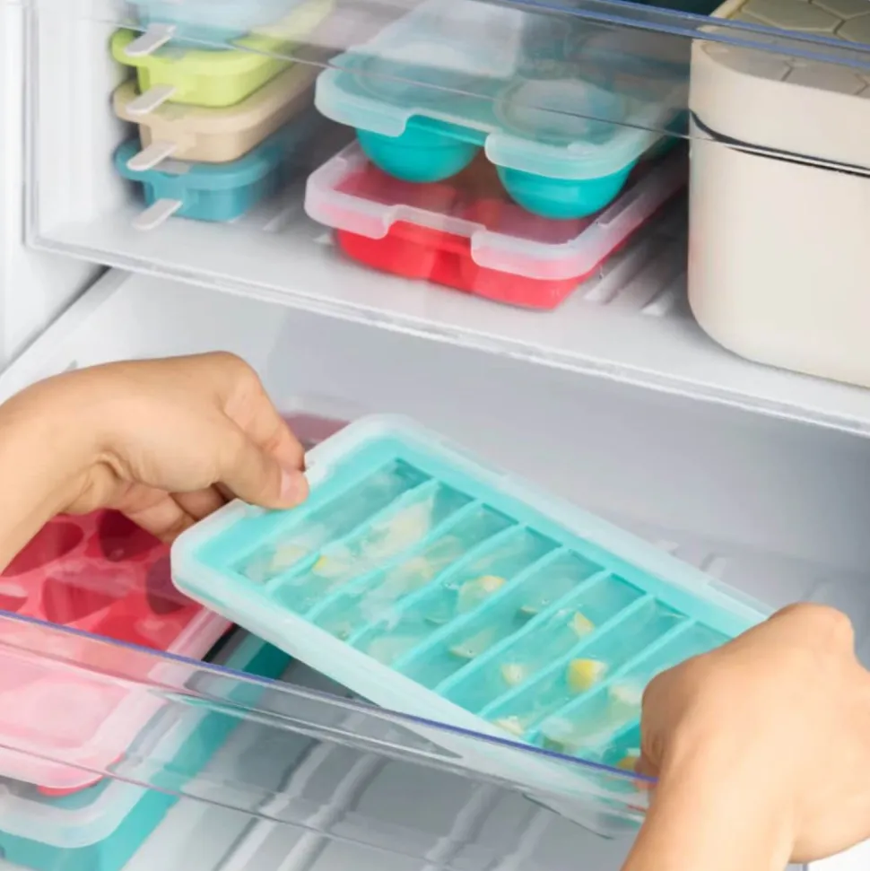 Bandeja para barritas de hielo con tapa de silicona platino - Lékué