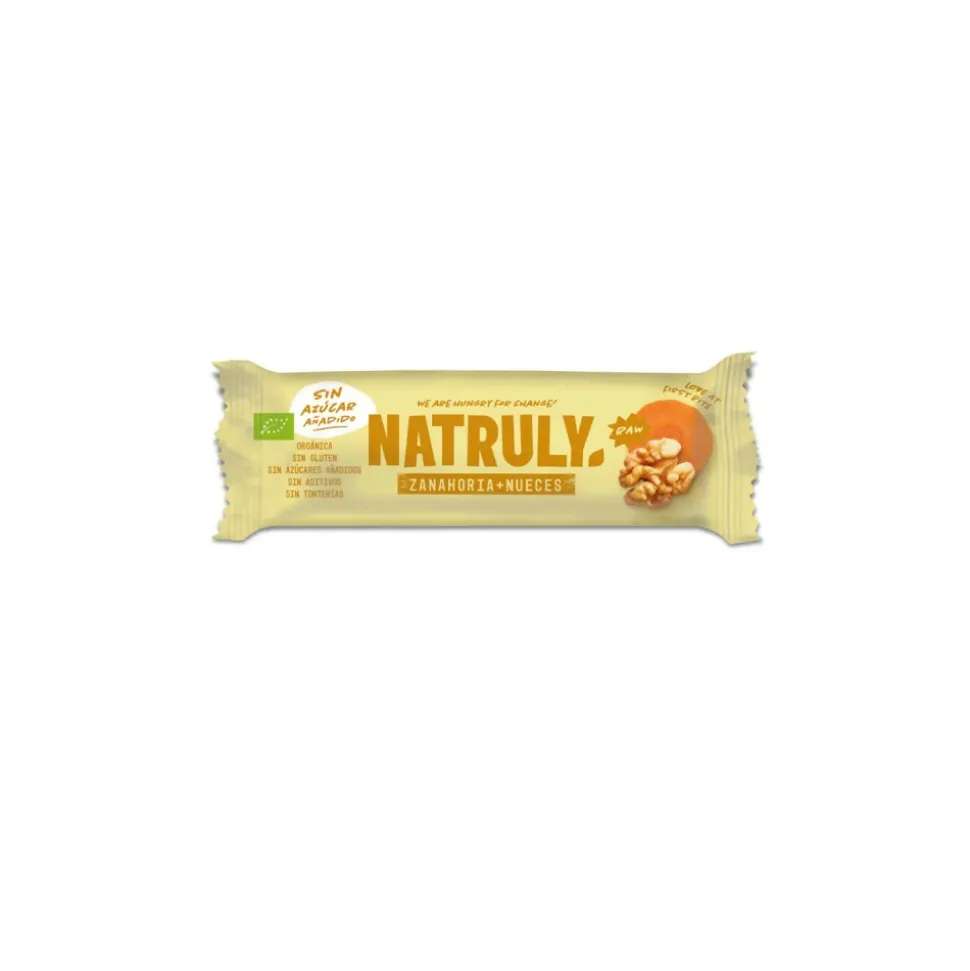 3 Barritas energéticas raw de dátiles, nueces y zanahorias, ecológicas - Natruly