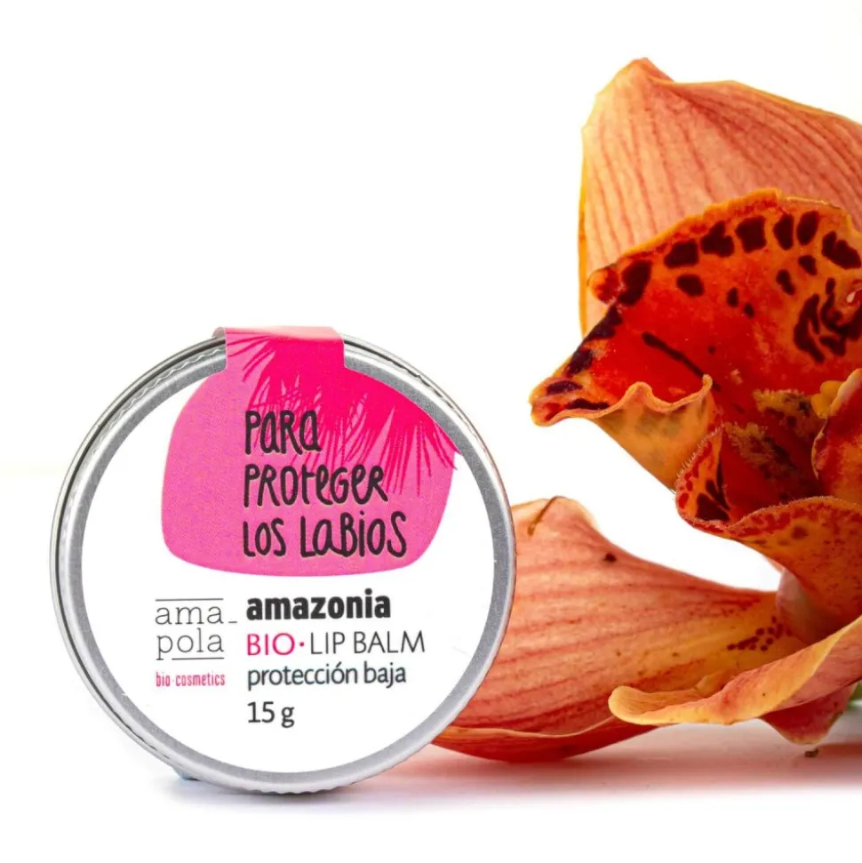 Bálsamo labial bio con protector solar, 15 ml - Amapola Biocosmetics