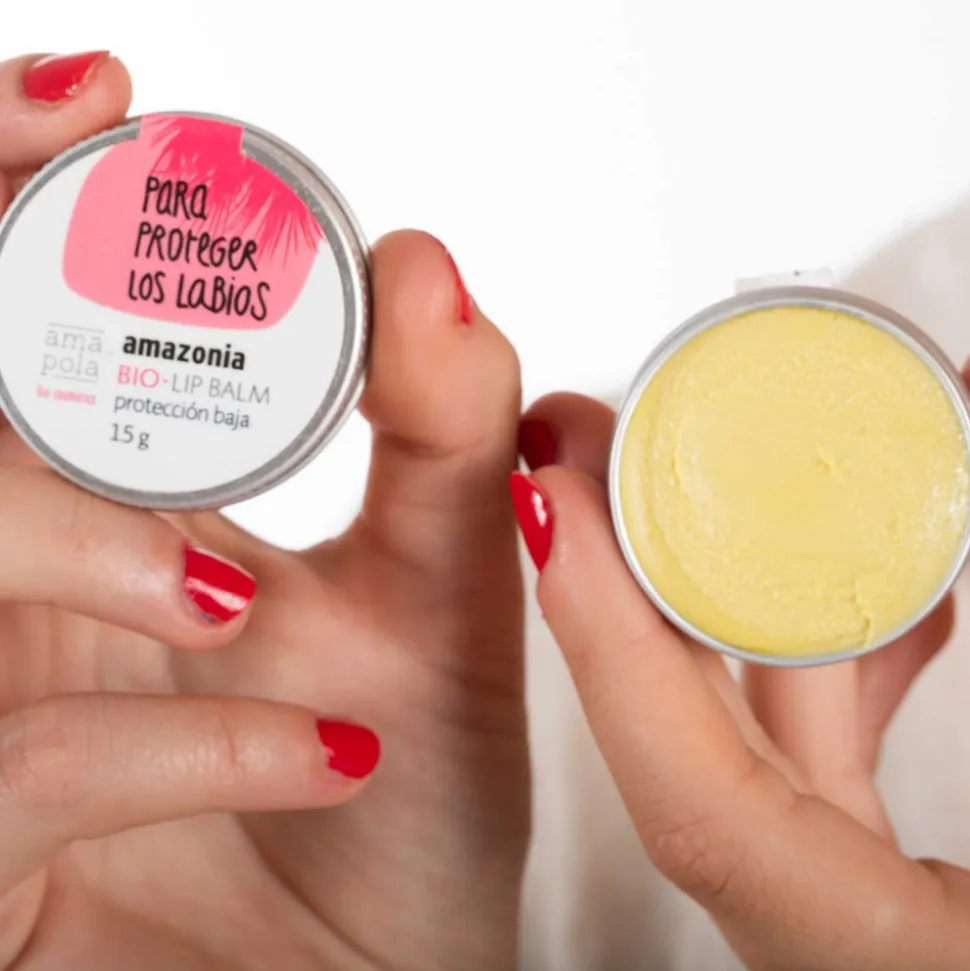 Bálsamo labial bio con protector solar, 15 ml - Amapola Biocosmetics
