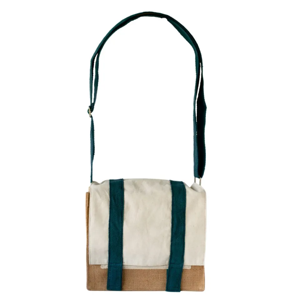 Bolsa porta alimentos de algodón orgánico y yute con mantel individual - Pebbly