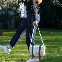 Bolsa porta alimentos de algodón orgánico y yute con mantel individual - Pebbly