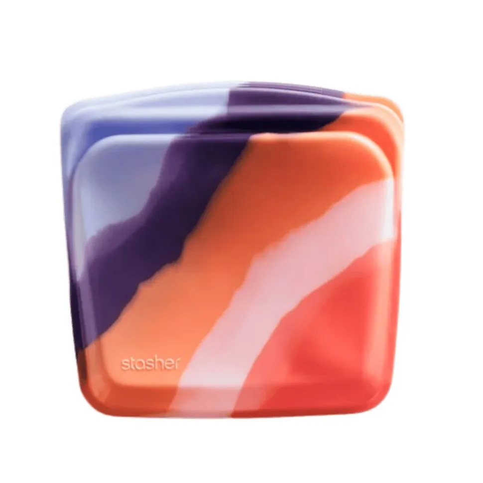 Bolsa porta alimentos de silicona platino mediana Purple Wave, 828 ml - Stasher