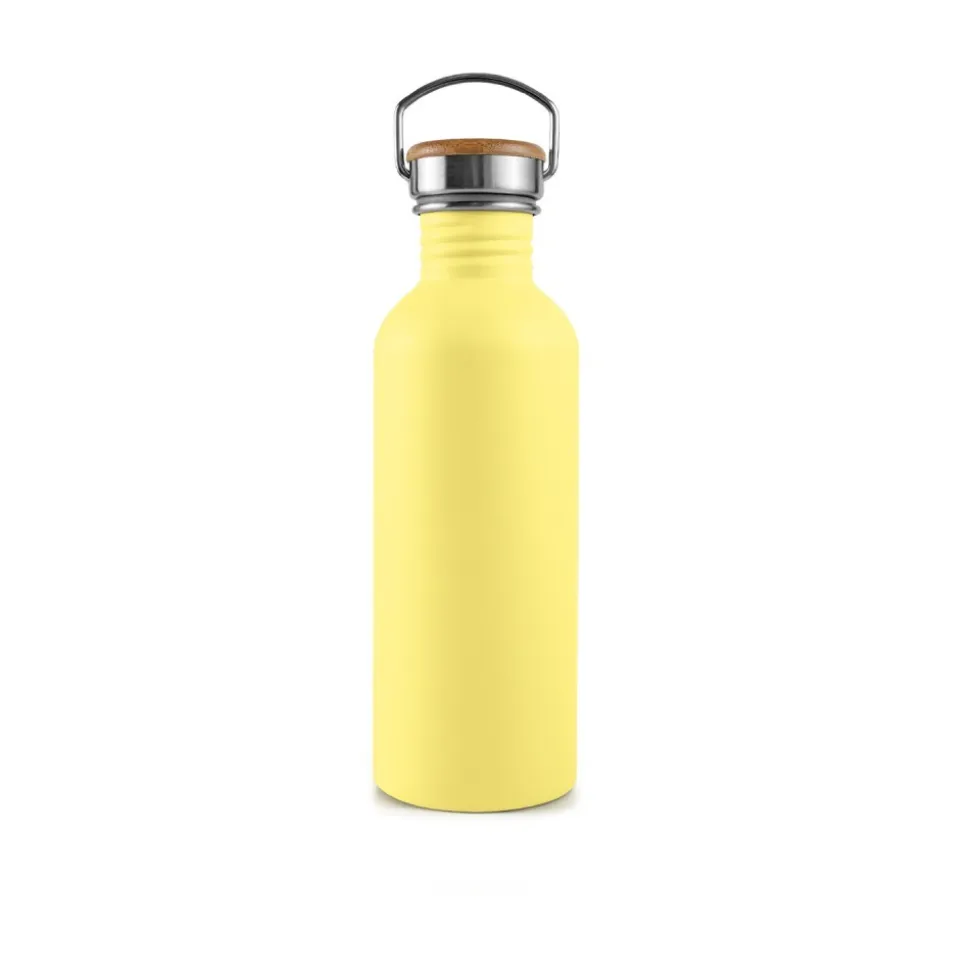 Botella de acero inoxidable, 500 ml, amarilla - Bambaw