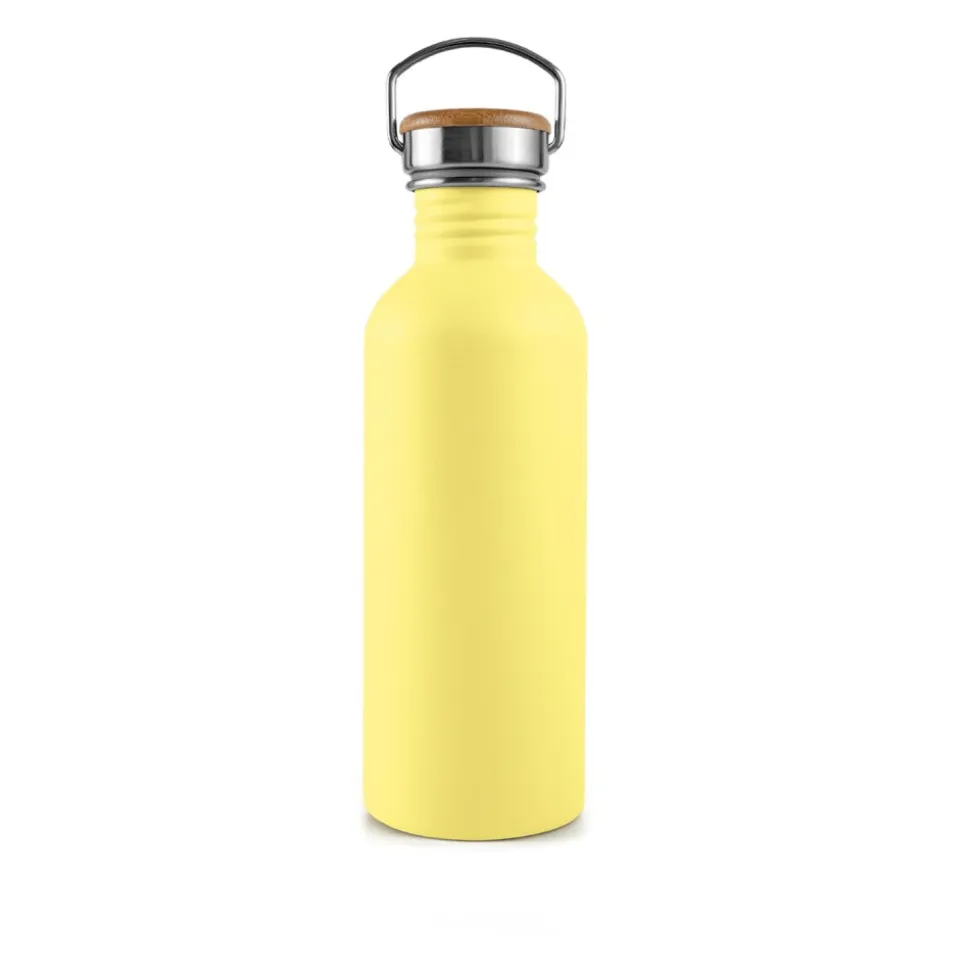 Botella de acero inoxidable, 1000 ml, amarilla - Bambaw