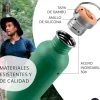 Botella de acero inoxidable, 1000 ml, verde - Bambaw