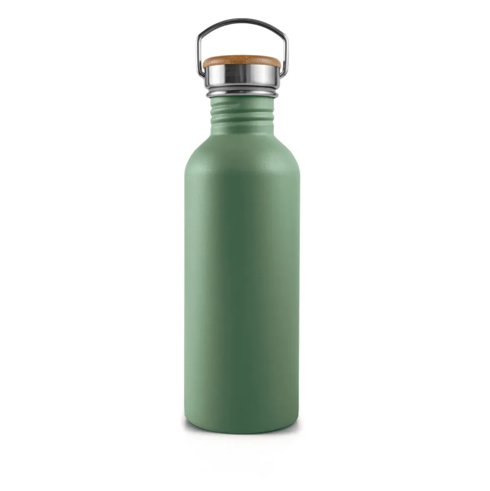Botella de acero inoxidable, 1000 ml, verde - Bambaw