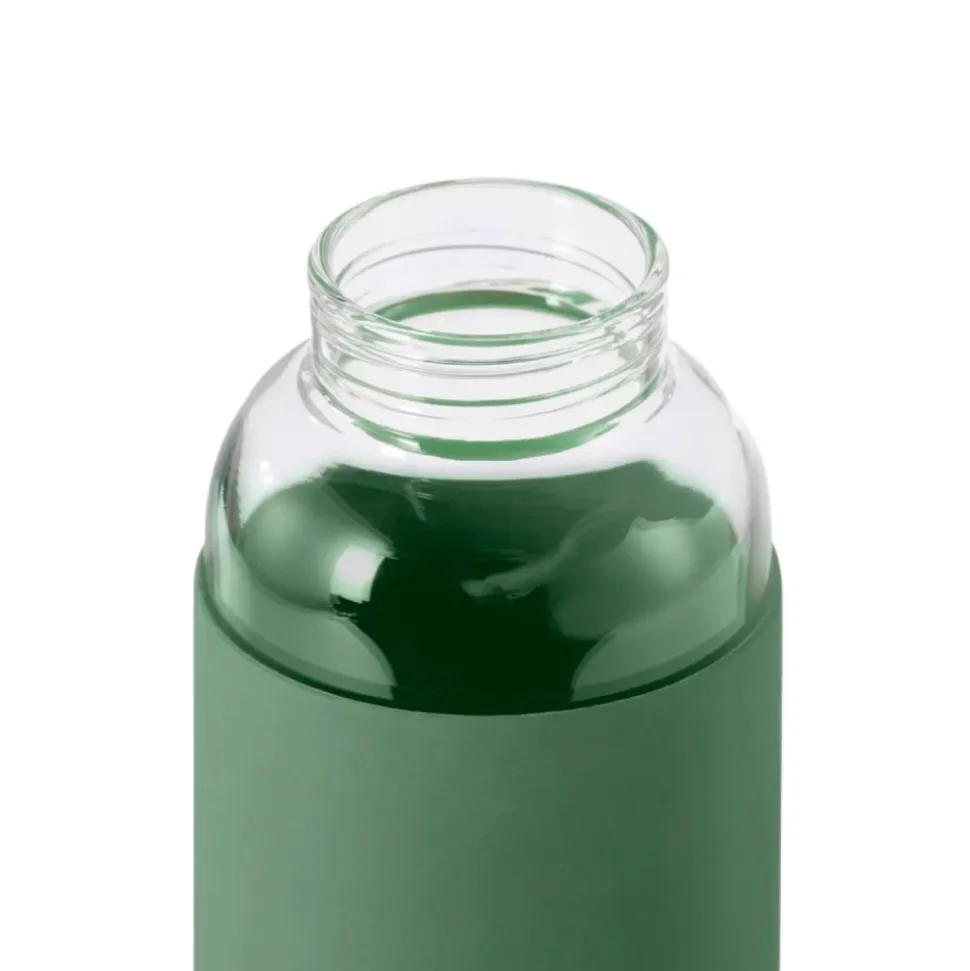 Botella de cristal hermética con tapón de acero inoxidable, 600 ml, verde - Black & Blum