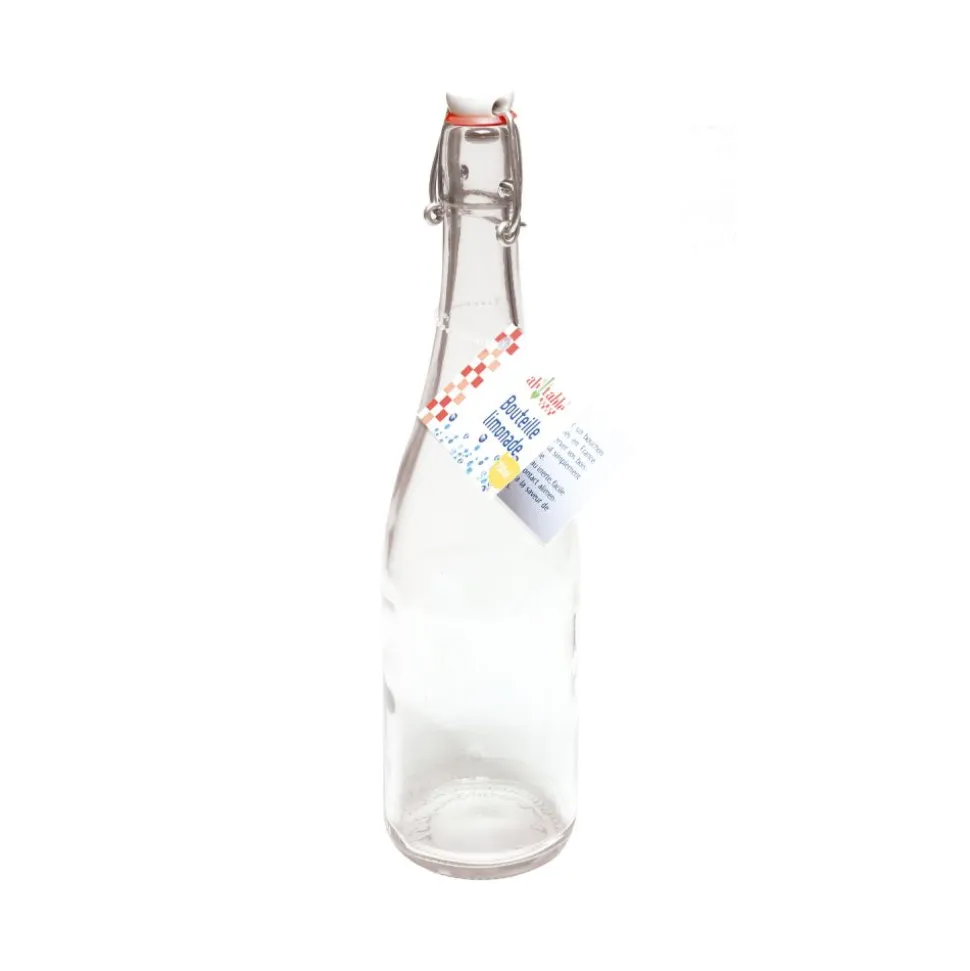 Botella de cristal hermética 750 ml, con tapón de porcelana - Ah table