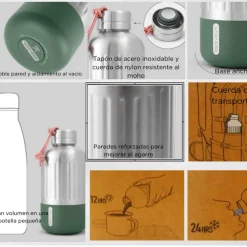 Botella térmica acero inoxidable Explorer 650 ml verde - Black & Blum