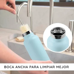 Botella térmica de acero inoxidable, 350 ml, azul - Bambaw