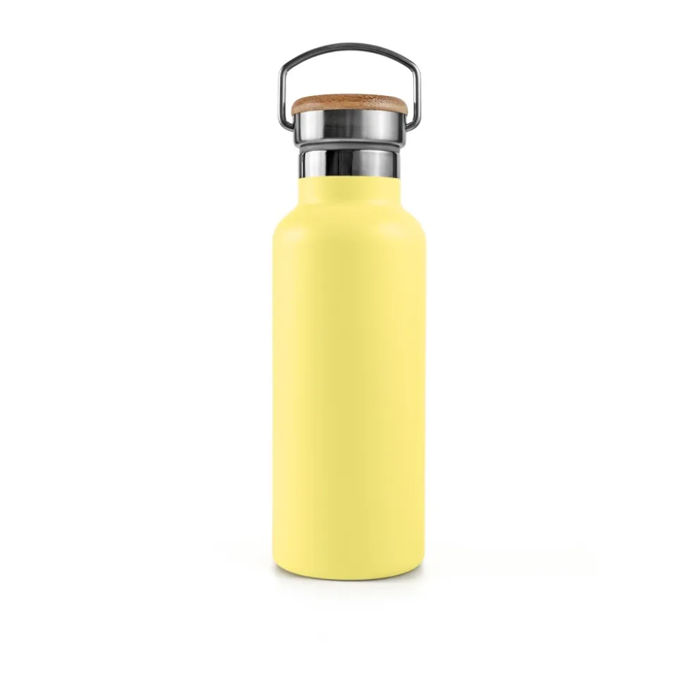 Botella térmica de acero inoxidable, 750 ml, amarilla - Bambaw