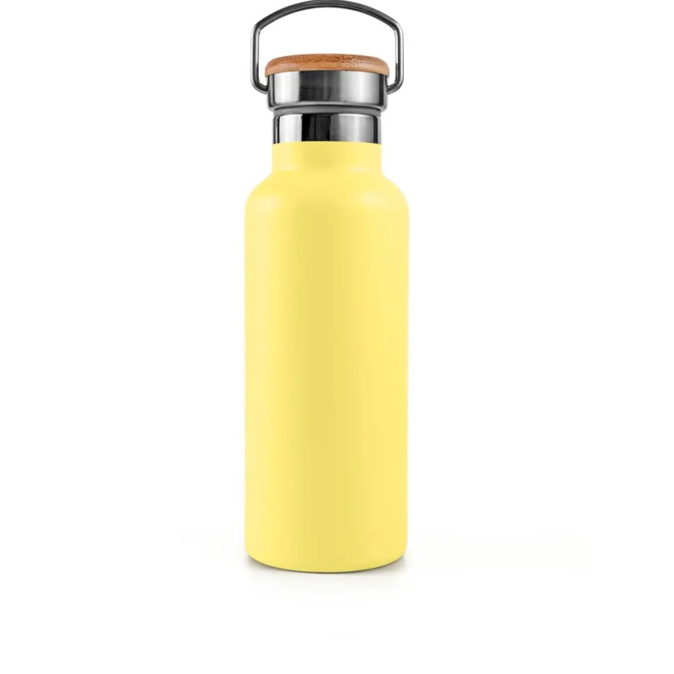 Botella térmica de acero inoxidable, 1000 ml, amarilla - Bambaw
