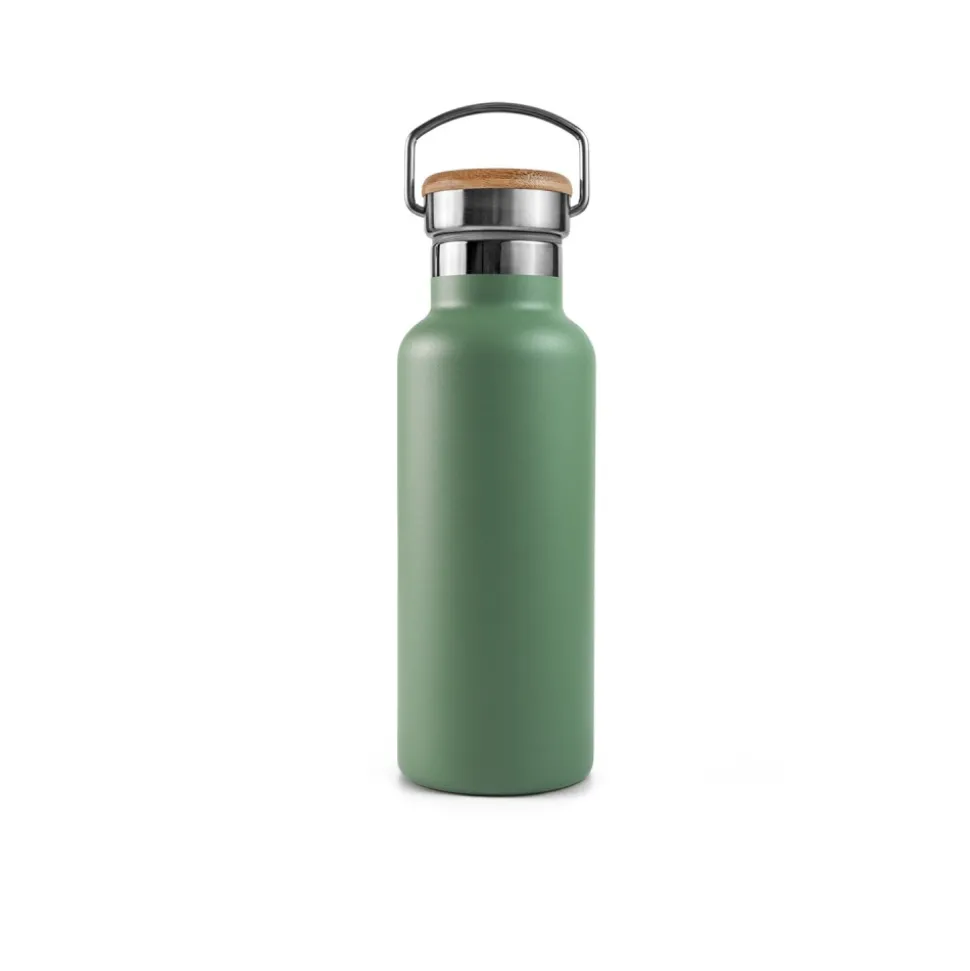 Botella térmica de acero inoxidable, 350 ml, verde - Bambaw