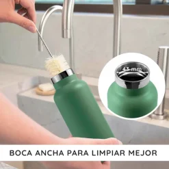 Botella térmica de acero inoxidable, 750 ml, verde - Bambaw