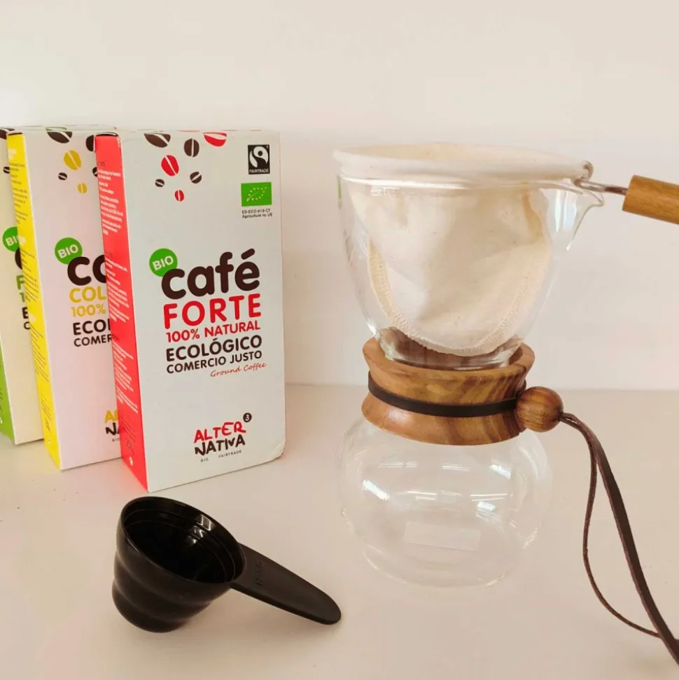 Cafetera de goteo con cuello de madera, 240 ml - Hario