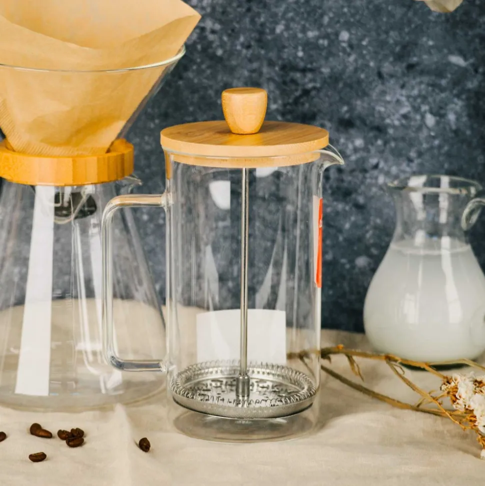 Cafetera francesa cristal, Wood, 1000 ml - Lacor