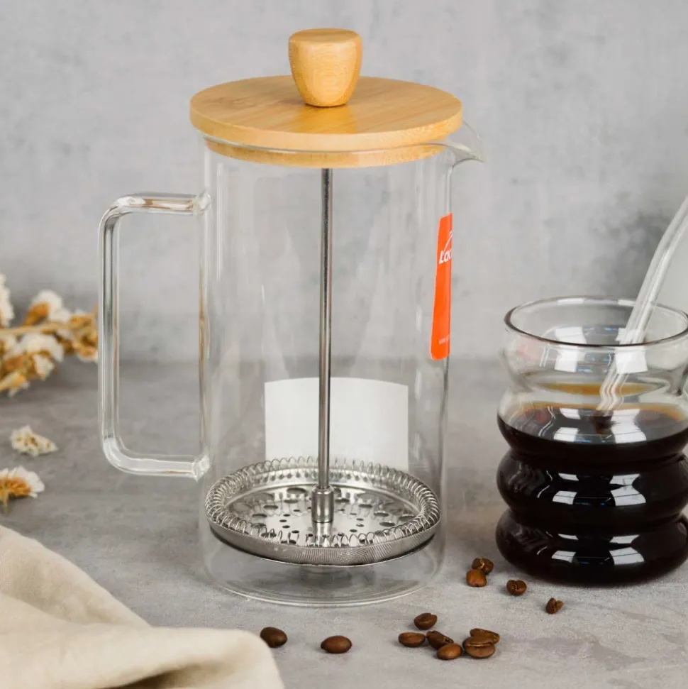 Cafetera francesa cristal, Wood, 1000 ml - Lacor