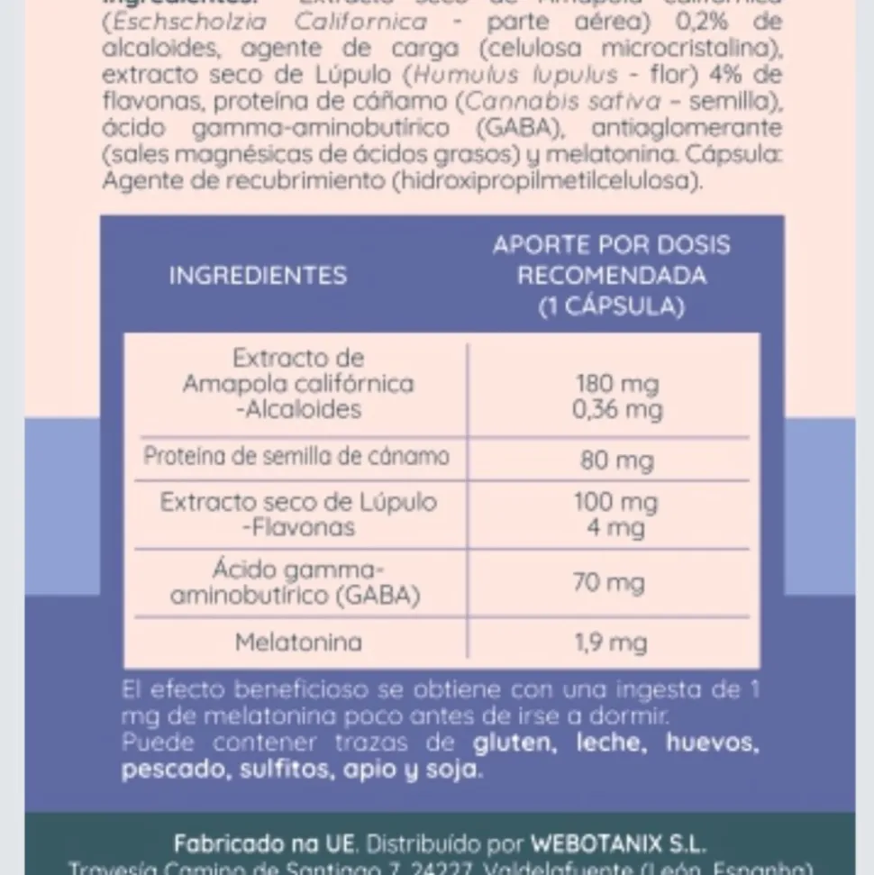 Calmia Noche Forte, en cápsulas - Webotanix