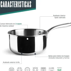 Cazo de acero inoxidable trichef, 16 cm - Lacor