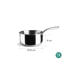 Cazo de acero inoxidable trichef, 18 cm - Lacor