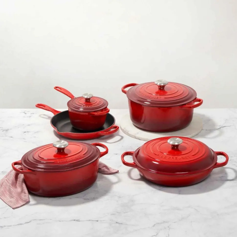 Cazuela cocotte de hierro fundido, 30 cm, color cereza - Le Creuset