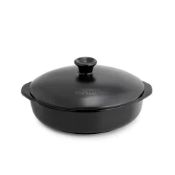 Cazuela de cerámica gres 25 cm con tapa, antracita - Topgres