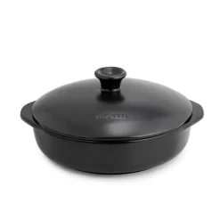 Cazuela de cerámica gres 32 cm con tapa, antracita - Topgres