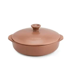 Cazuela de cerámica gres 25 cm con tapa, canela - Topgres