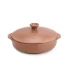 Cazuela de cerámica gres para inducción de 25 cm con tapa, canela - Topgres