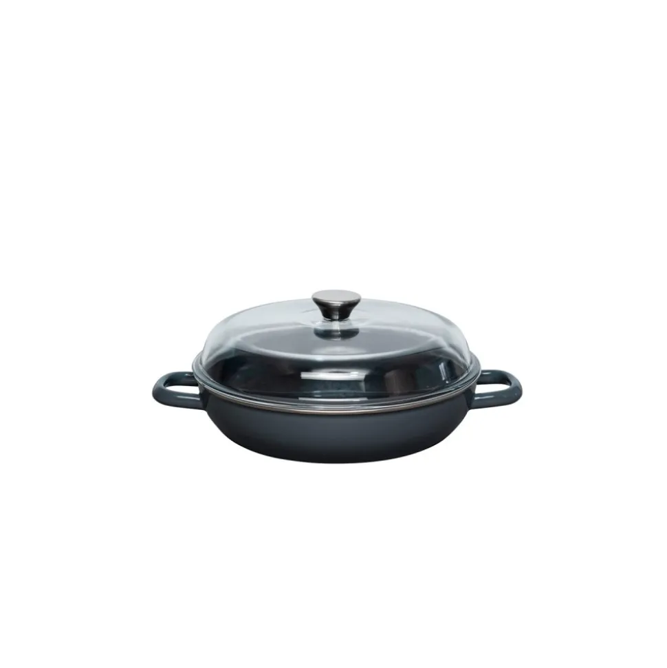 Cazuela esmaltada con tapa de cristal Nouvelle, gris, 2,2 l - Riess