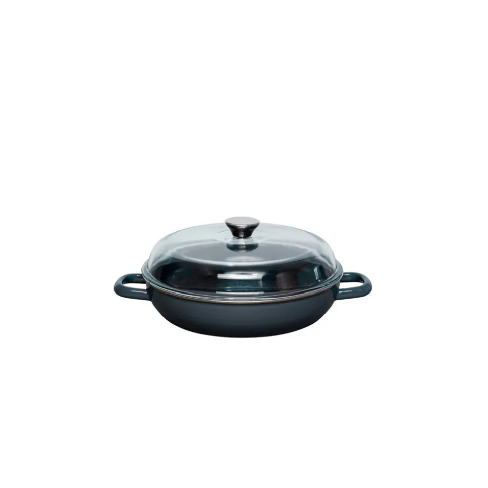 Cazuela esmaltada con tapa de cristal Nouvelle, gris, 1,8 l - Riess