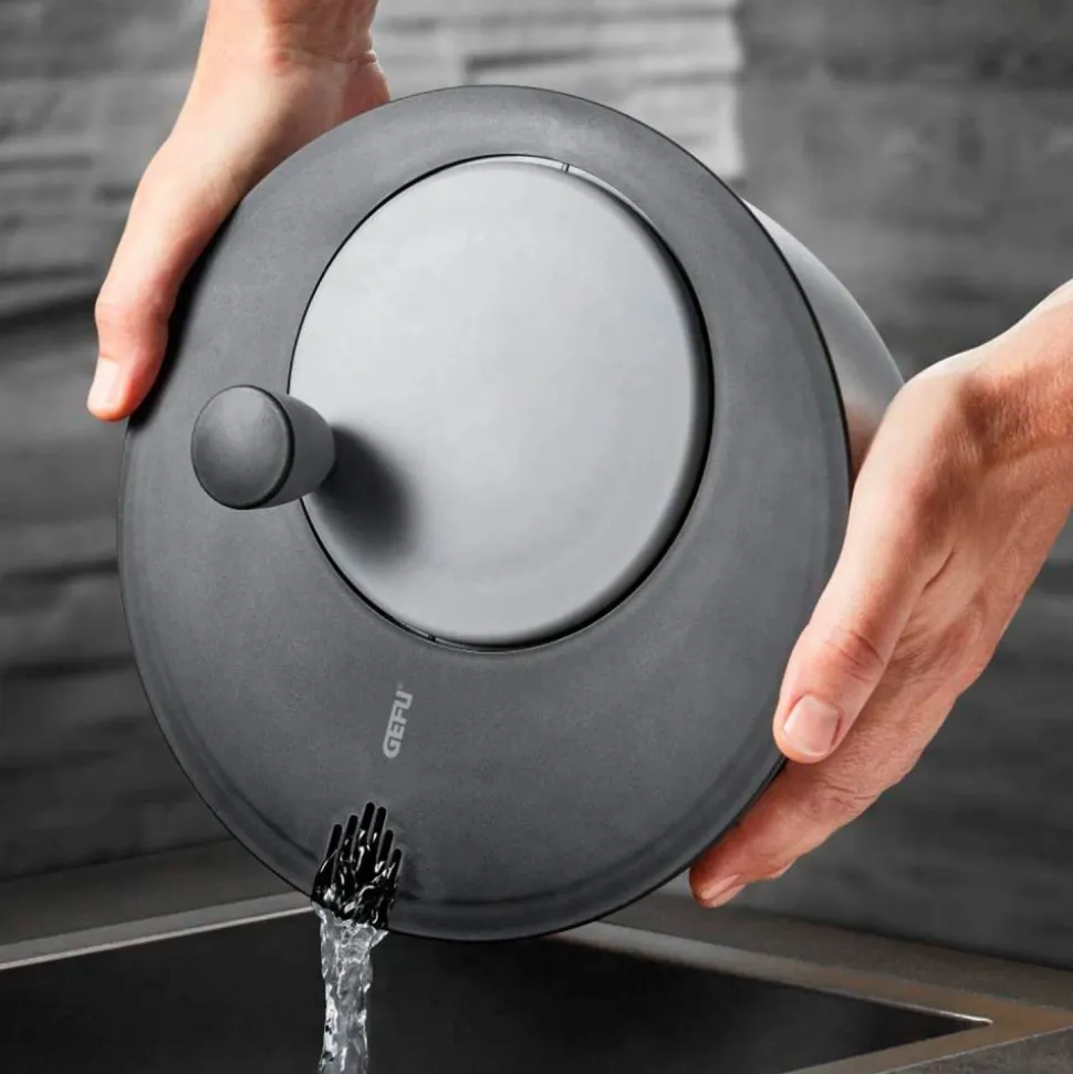 Centrifugador de lechuga de acero inoxidable, con manivela