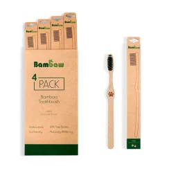 Cepillo de dientes de bambú, cerdas duras y con carbón activo - Bambaw