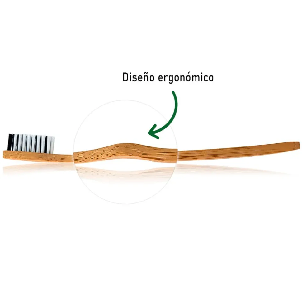 Cepillo de dientes de bambú, dureza media y con carbón activo - Bambaw