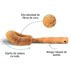 Cepillo de fibra de coco con mango de bambú - Bambaw