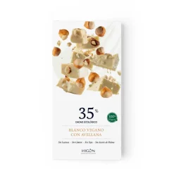 Chocolate blanco ecológico con avellanas 35% - Higón