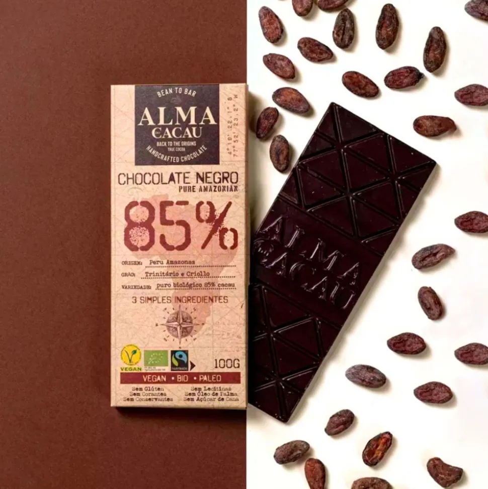 Chocolate ecológico 85% con azúcar de coco - Alma do Cacau