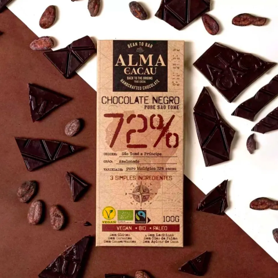 Chocolate ecológico 72% con azúcar de coco - Alma do Cacau