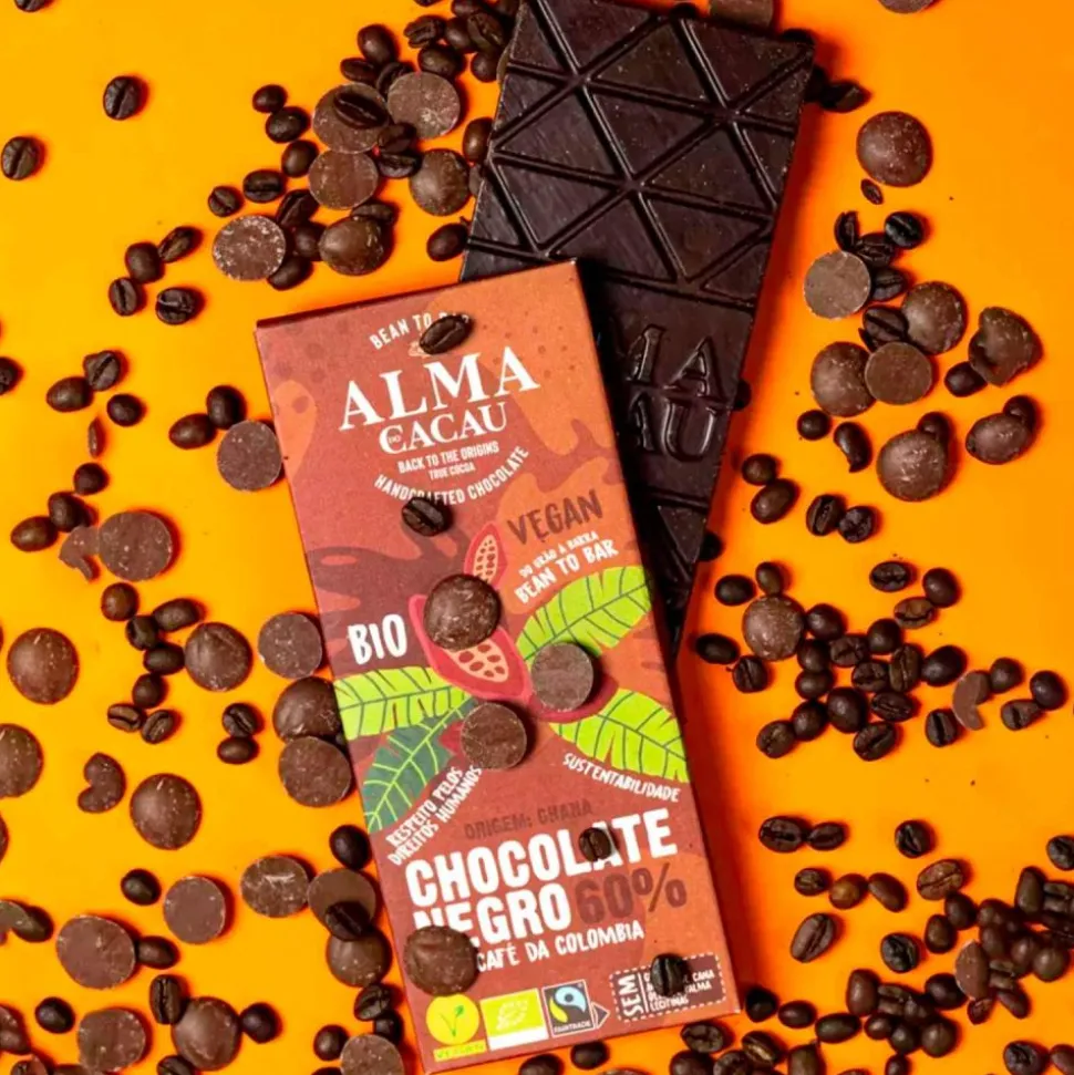 Chocolate ecológico 60% con café de Colombia - Alma do Cacau