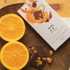 Chocolate ecológico con naranja caramelizada 77% - Higón