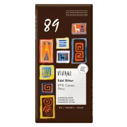 Chocolate ecológico 89% Perú, con azúcar de coco - Vivani