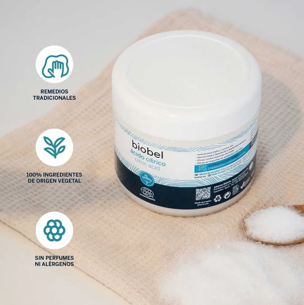 Ácido cítrico monohidrato para limpieza, 500 g - Biobel