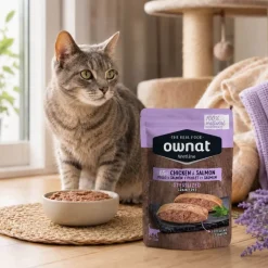 Comida para gatos de pollo y salmón sin cereales, wetline, 85 g - Ownat