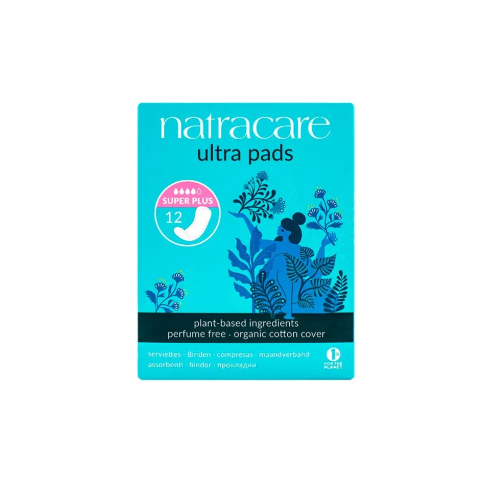Compresas de algodón, ecológicas, sin alas, ultra súper plus - Natracare