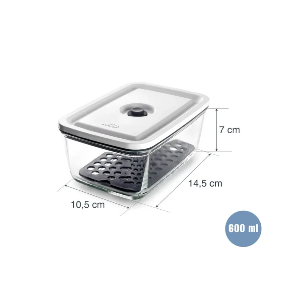 Contenedor de vidrio borosilicato para vacío Smart, 600 ml - Lacor